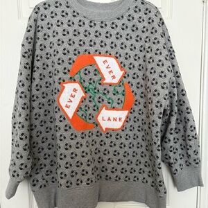 Everlane Gray and Orange recycle Graphic Sweatshirt